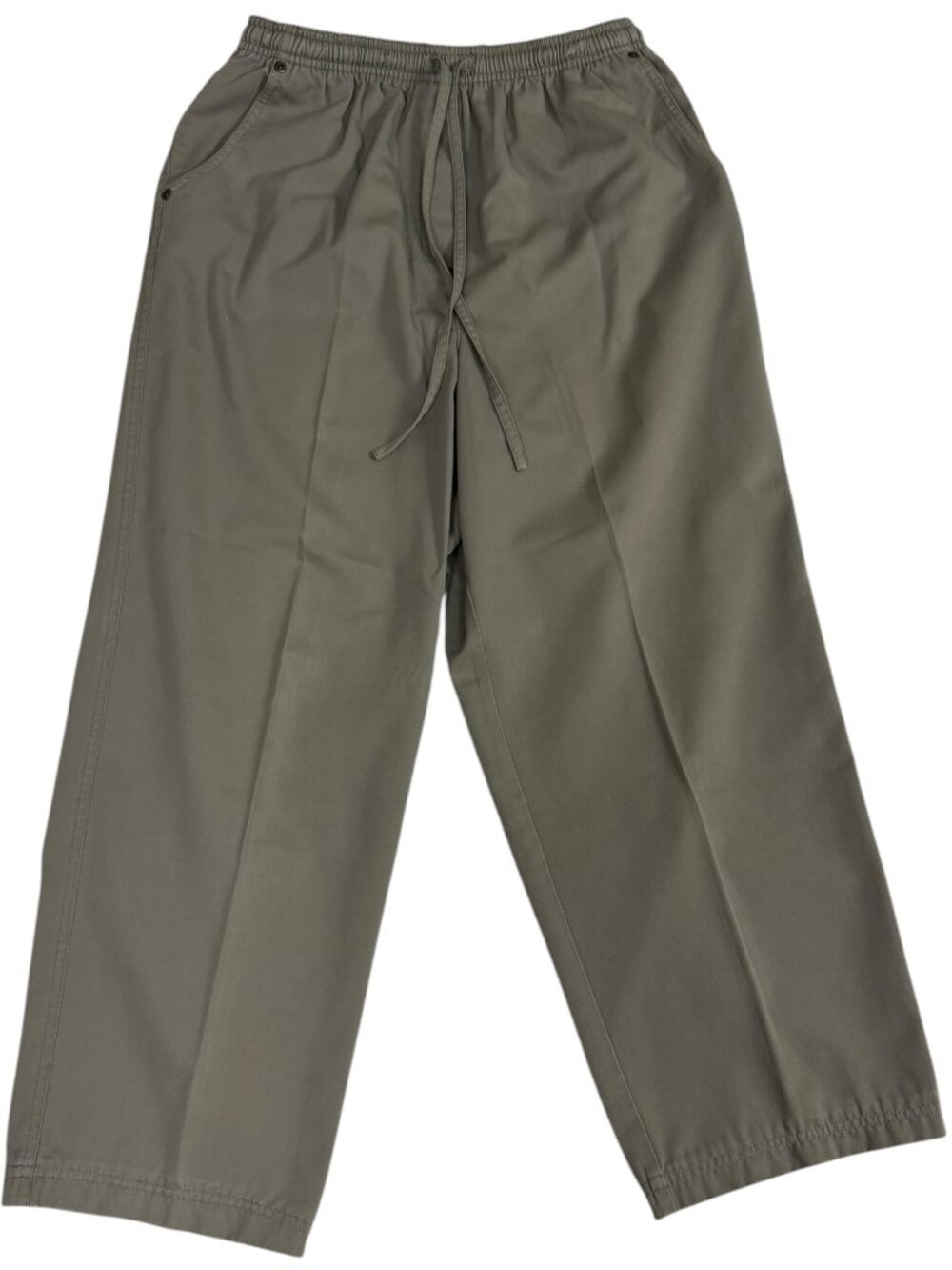 Studio Works Women's Size 12 Olive Pull On Drawstring Pants Elastic Waist